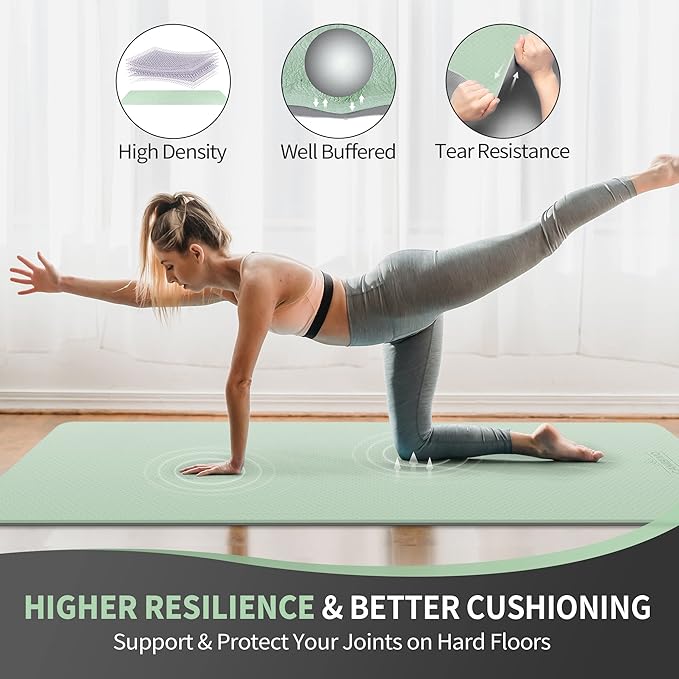 CAMBIVO Extra Wide Yoga Mat for Women and Men (72"/84"x 32"x 1/4") TPE Workout Mat, Non-slip Large Exercise Fitness Mat for Yoga, Pilates, Workout - Bloomnest