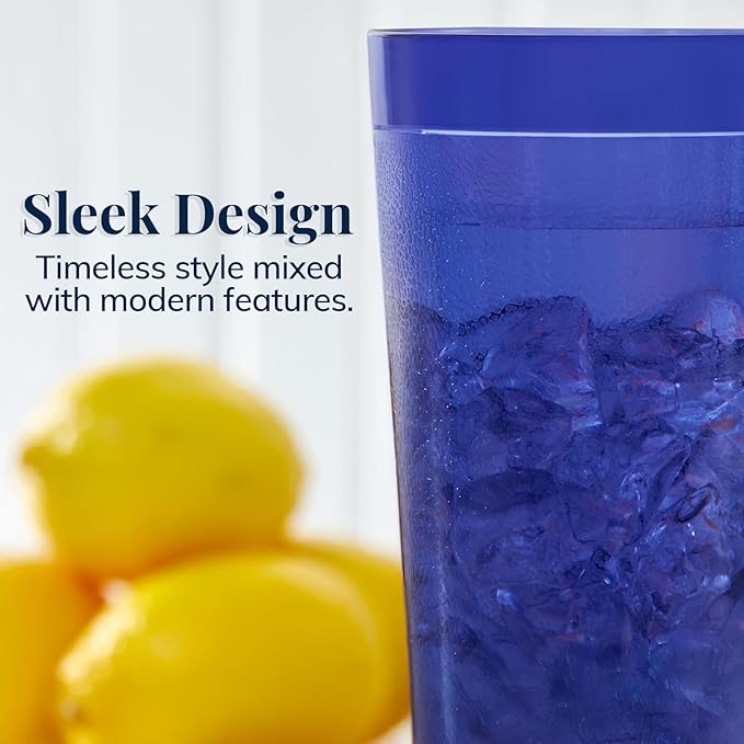 Party Outlaw Clear Plastic Cup Tumblers 6 Pc 20oz Lightweight, Heavy Duty Stackable Cafe Style Plastic Glasses. Reusable & Dishwasher Safe Ice Tea & Water Cups - Bloomnest