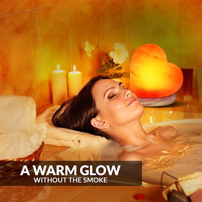 Himalayan Glow 944AC USB Heart Salt Lamp, Multicolor Night light, Best Home Decor by WBM - Bloomnest