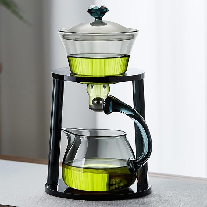 Magnetic Glass Teapot Tea Pot With Magnetic Ball, 12 OZ Drip-Teapot With Infuser, Kungfu Tea Set, Semi-Automatic Glass Turkish Tea Set 350ML - Bloomnest
