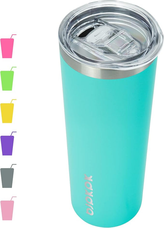 BJPKPK 20 oz Skinny Tumbler Stainless Steel Coffee Mug Slim Vacuum Insulated Travel Cup,Turquoise - Bloomnest