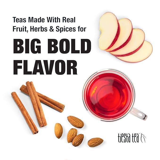 Tiesta Tea - Nutty Almond Cream, Premium Loose Leaf, Cinnamon Almond Herbal Tea Blend, Non-Caffeinated, Make Hot or Iced & Brews Up to 200 Cups, 16 Ounce Resealable Bulk Pouch - Bloomnest