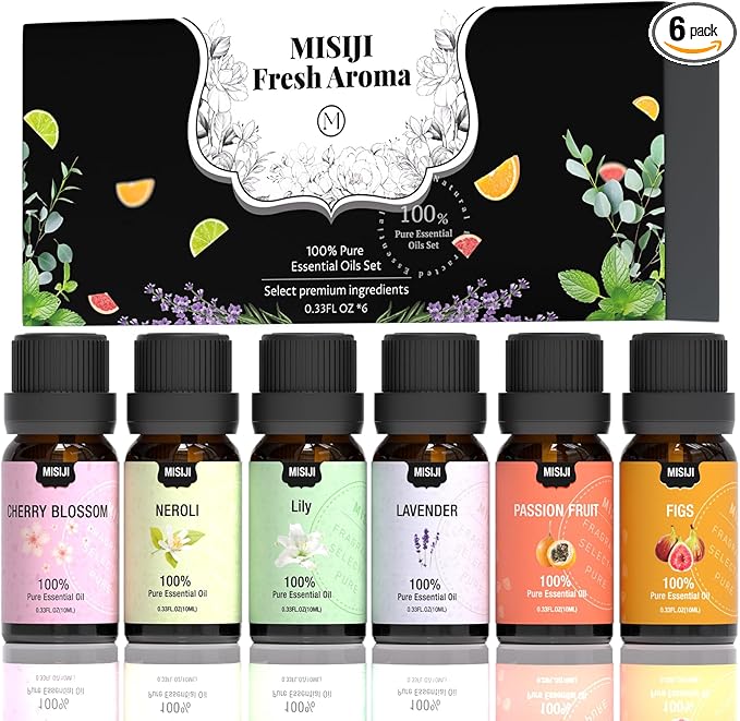 Essential Oils Set-Essential Oils for Diffuser for Home,Diffuser Oils Scents for Aromatherapy,Laundry,Candle&Soap Making,Humidifiers 6 X 10ML - Bloomnest