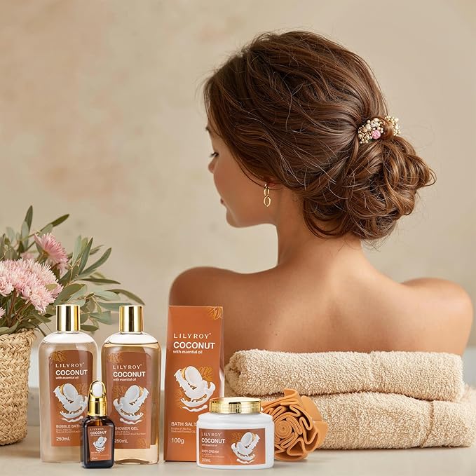 Valentines Day Gifts for Women - 7Pcs Luxury Bath and Body Gift Basket Set for Women & Men Perfect Gift | Mothers Day Gifts for Mom, Fathers Day, Birthday, Christmas Gift for Her & Him All Occasion - Bloomnest
