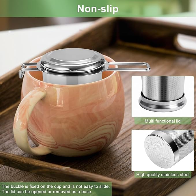 Numola Large Tea Infuser - Stainless Steel Loose Leaf Tea Steeper with Heat Resistant Double Handles, Tea Strainer & Tea Ball for Mugs, Cups & Teapots - Perfect for Home, Office, Coffee - Bloomnest