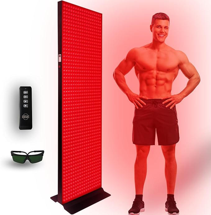 Red Light Therapy Device for Full Body, 630nm, 660nm, 810nm & 850nm, Near Infrared Dual-Chip Clinical Grade LED Panel for Smooth Skin, Weight, Pain and Overall Wellness (1008LED) EXESAS