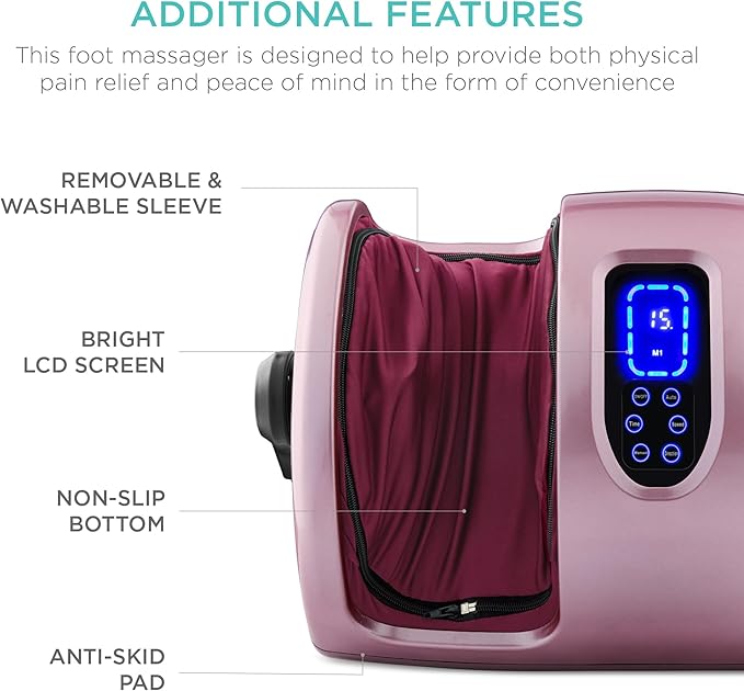 Best Choice Products Heated Shiatsu Foot Massager for Pain Relief, Plantar Fasciitis, Neuropathy, Blood Circulation w/Compact Design - Rose Gold - Bloomnest