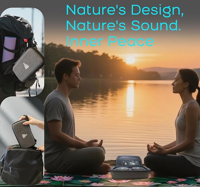 Sound Frequency Machine,Meditation Generator Instrument,Tone Device Tools - Solfeggio Frequencies Bath for Yoga, Mindfulness, Vibration System of Chakra Balancing, 5 Tones, 3 Timers - Bloomnest