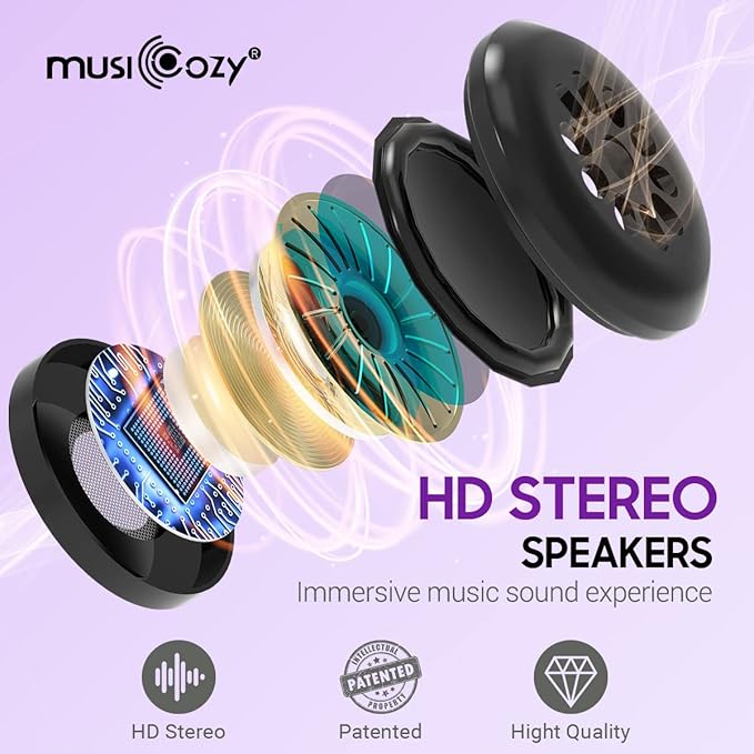 MUSICOZY Sleep Headphones, Bluetooth Sleep Mask Headband Headphones Sleeping Eye Mask, Wireless Music Earbuds Earphones with HD Headphone Ultra-Thin Stereo Speakers for Side Sleepers Men Women - Bloomnest