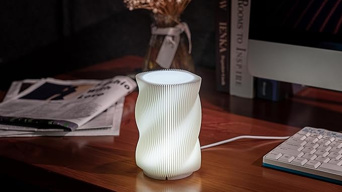 Bedside Lamp with USB Adapter,Button Control Table Lamp for Bedroom Dimmable Small Nightstand Lamp with PLA Lampshade for Living Room Kids Room Office Dorm - Bloomnest