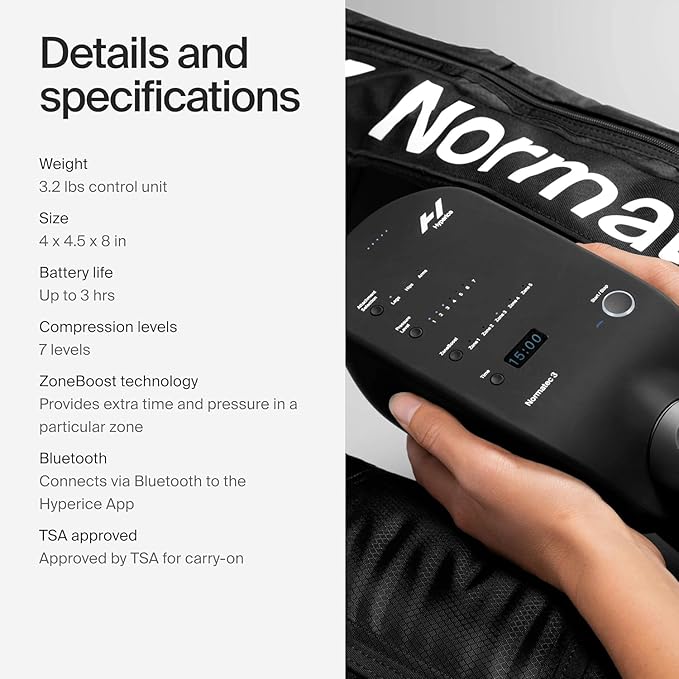 Hyperice Normatec 3 - Recovery System with Patented Dynamic Compression Massage Technology (Normatec 3 Full Body (Standard Legs + HIPS + Arms) FSA-HSA - Bloomnest