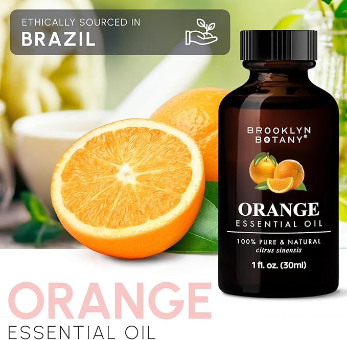 Brooklyn Botany Sweet Orange Essential Oil - 100% Pure and Natural - Premium Grade Oil with Dropper - for Aromatherapy and Diffuser - 1 Fl Oz - Bloomnest