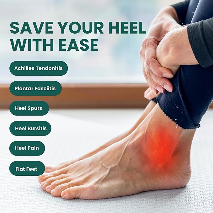 Welnove Gel Heel Cushion Cups With Arch Support - (FSA or HSA Eligible) for Plantar Fasciitis Relief, Pain, Achilles Tendonitis, Spur, Support - Women 9.5-13 & Men 8.5-12 - Bloomnest
