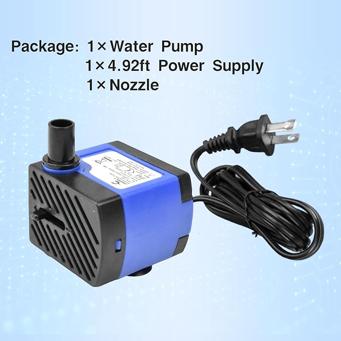 CONQUERALL Submersible Pond Pump 47GPH Ultra Quiet 3W Water Changer for Small Water Features - Bloomnest