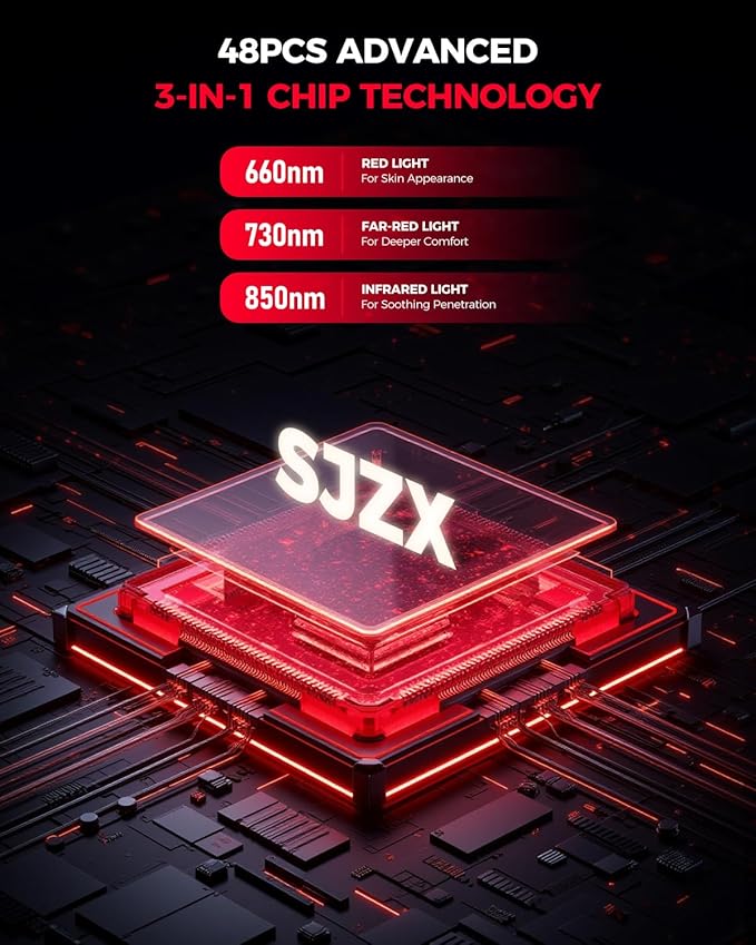 SJZX Red Light Therapy for Face Body, 360° Adjustable Infrared Light Therapy Lamp with 660nm 730nm 850nm LED Red Lights Panel Device, Home use with Goggles & Phone Stand, Ideal Gift for Women Mom Wife sjzxuv