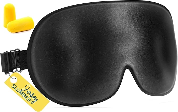 100% Silk Sleep Mask for A Full Night's Sleep | Comfortable & Super Soft Eye Mask with Adjustable Strap | Works with Every Nap Position | Best Sleeping Aid/Blindfold/Gift, Blocks Light Jersey Slumber - Bloomnest