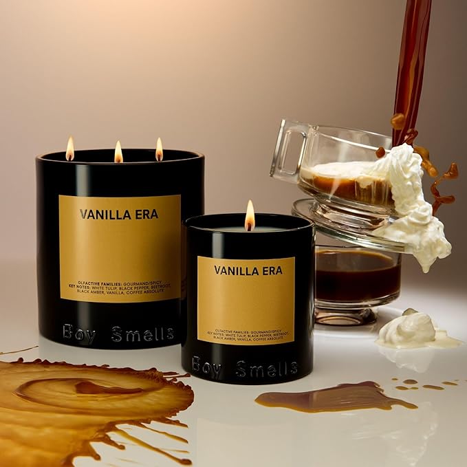 Boy Smells - Vanilla Era Scented Candles for Men and Women - 8.5 oz - Soy, Coconut Wax Candle Blend - Aromatic Candles for Home with Black Amber, Coffee, Incense - 50-Hour Burn - Cotton Wick - Bloomnest