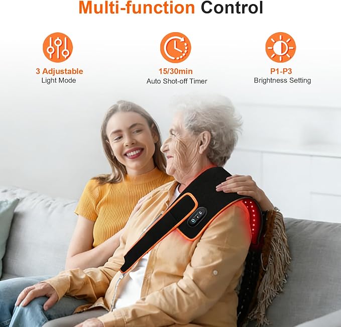 Rechargeable Red Light Therapy for Body, Therapy for Back Belt Knee, 660nm 850nm, Portable Infrared Heating Pads for Dogs, 4 Therapy Light Modes, Wireless Infrared Red Light for Pain NIR MOSLIGHTING