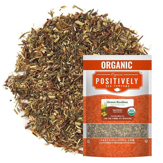 Organic Positively Tea Company, South African Green Rooibos Tea, Loose Leaf, 4 Ounce - Bloomnest