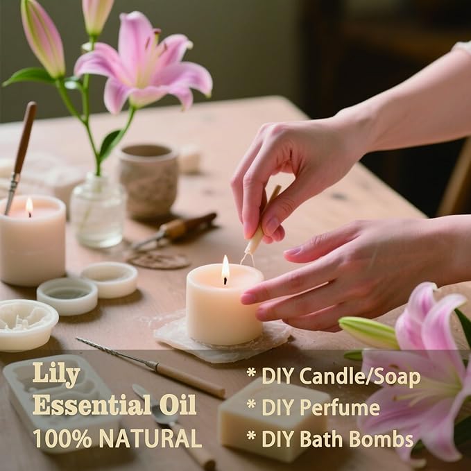 Lily Fragrance Oil-Lily Essential Oil 4.33oz (130ml)-100% Pure Natural Scent for Diffusers, Candles, Soap Making & Aromatherapy-Relaxing Home & Gift Essential Oil for Bath, Massage - Bloomnest