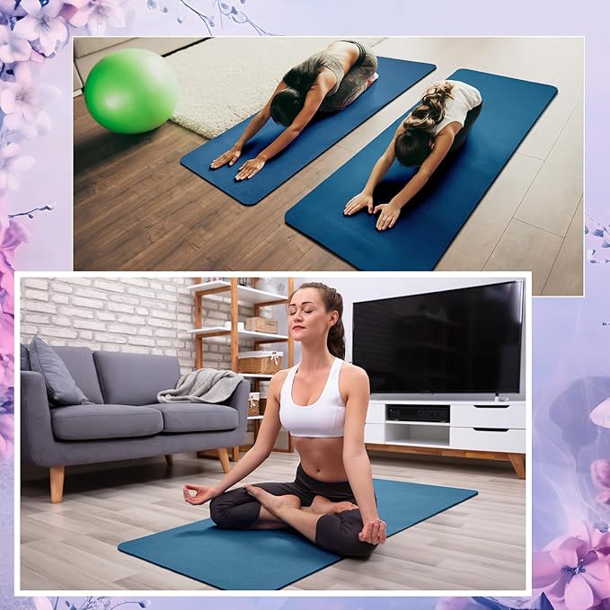 Timgle 6 Pcs 10mm Thick Yoga Mat Bulk, 68 x 24 Inches, Anti-Slip Tear-Resistant Exercise Mat for Adult Fitness, Stretching, Workout and Studio - Bloomnest