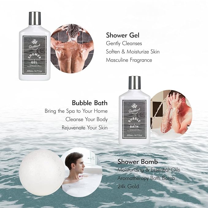 Valentines Day Gifts for Men, 14 Pieces Grooming Set, Hydrating Skin Care Set, Beard Kit Spa Set, Bath & Body Care Kit, Boyfriend, Dad, Anniversary Gifts, Birthday, Christmas, Father's Day - Bloomnest