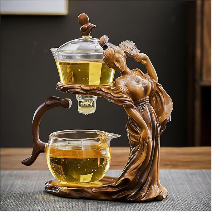 Semi Automatic Tea Set, Lazy Kungfu Tea Set, Lazy Kung Fu Drip Teapot, Magnetic Tea Pot With Magnetic Ball, Heat Resistant Gongfu Glass Teapot Set, Gift For Fathers Day, Thanksgiving Birthdays