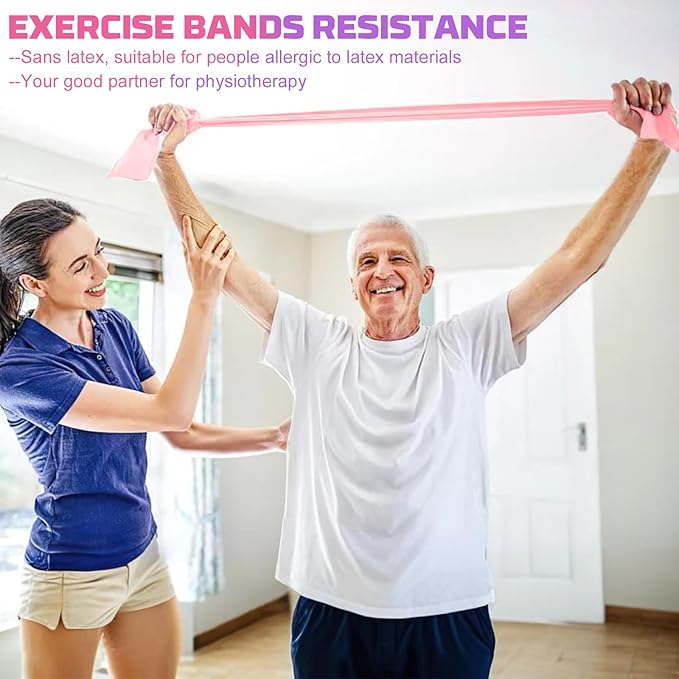 5 Pcs Resistance Bands, Professional Exercise Bands Elastic Stretch Bands for Fitness Yoga Pilates Stretching Strength Training, Workout Bands for Women and Men Home Gym - Bloomnest