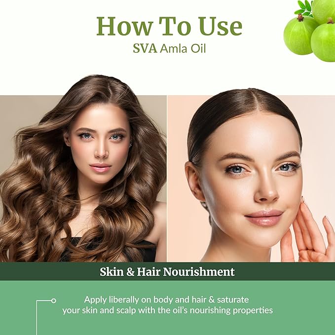 SVA Amla Oil 4oz (118ml) Premium Carrier Oil With Dropper For Hair Care, Hair Oiling, Scalp Massage, & Skin Care - Bloomnest