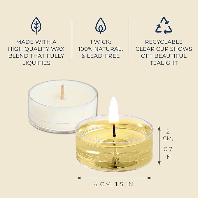 PartyLite Set of 12 Tea Lights Candles, Creamy Coconut Milk with Orange Flower Scent, Aromatherapy Scented Candles Gift Set, Up to 4 to 6 Hours Burn Time - Bloomnest
