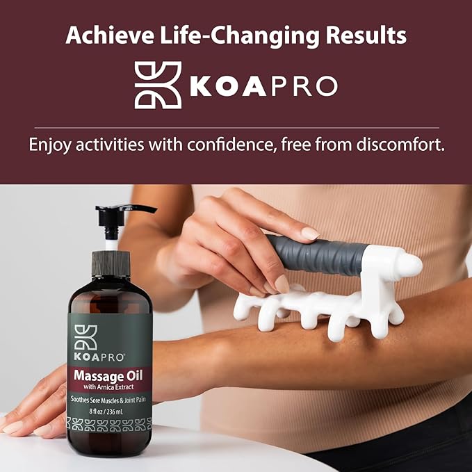 KOAPro Massage Oil for Massage Therapy 2 Pack - Lavender Massaging Oil for Muscle Relaxing, Premium Arnica Massager Oil for Pain Relief, Natural Anti Cellulite Extract for All Skin Types 8 Fl Oz - Bloomnest