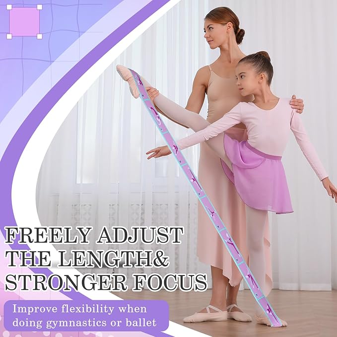 Stretch Strap for Kids Elastic Gymnastics Stretching Ballet Dance Band with 8 Loops Adjustable Exercise Training Resistance Strap for Children Stuff Pilates Latin Yoga Equipment - Bloomnest