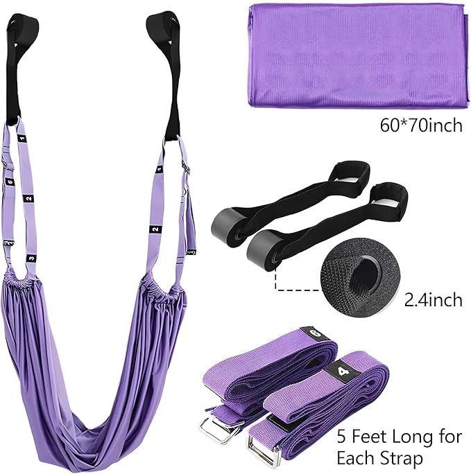 Leg Stretcher Strap, Stretching Equipment with Door Anchor Flexibility Trainer Backbend Assist for Dance Aerial Yoga Ballet Leg Stretching Exercise - Bloomnest