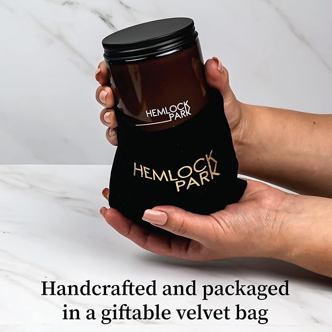 Hemlock Park Crackling Wood Wick Candle Handcrafted with Natural Coconut Wax (Standard 8 oz, Pumpkin Crème) - Bloomnest
