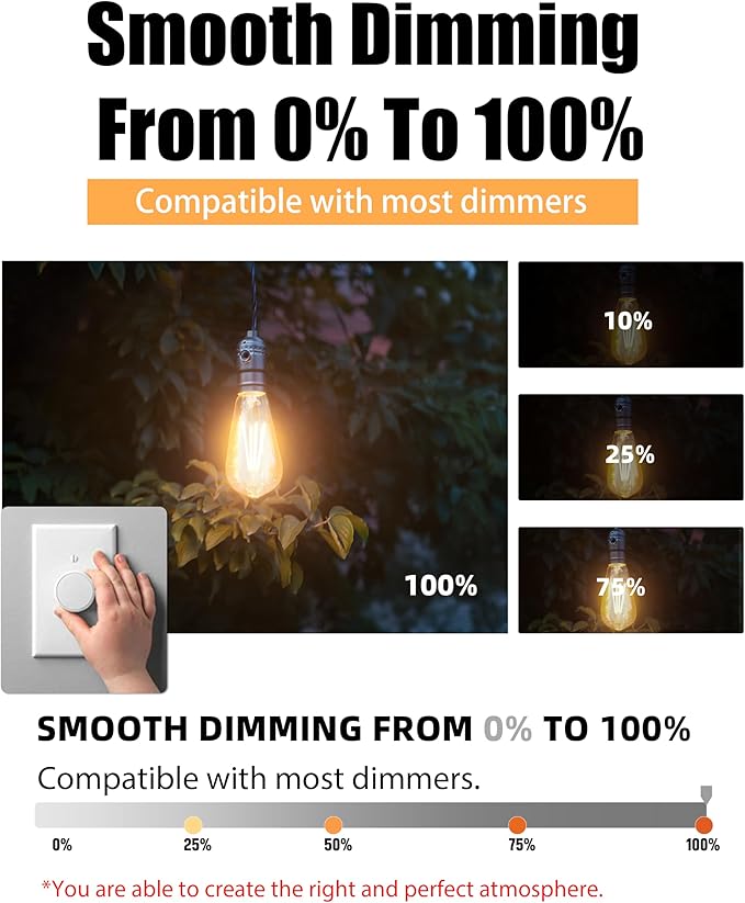 Lumiverse 120 Pack E26 Vintage LED Edison Bulbs CRI 90+, 5.5W 60W Equivalent Dimmable, Antique Style ST19/ST58 LED Light Filament Bulbs 2700K Soft White - Bloomnest