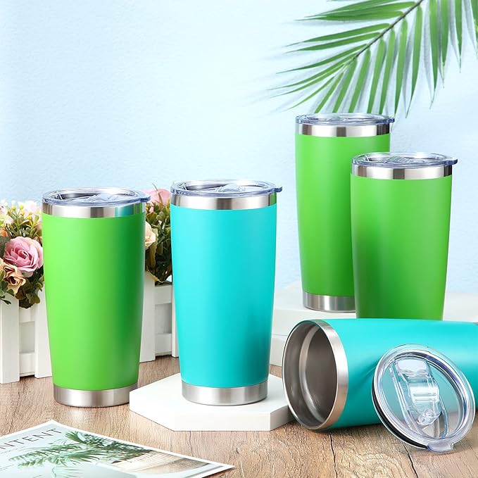 Sieral 36 Packs Stainless Steel Tumbler Bulk with Lid Vacuum Double Wall Insulated Travel Coffee Mug Powder Coated Tumbler Cup for Graduation Wedding Christmas Birthday Party(Multicolor, 20 oz) - Bloomnest