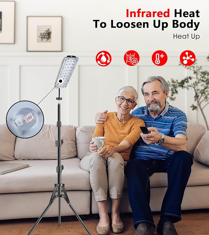 Red Light Therapy Lamp, Infrared Light Therapy with Stand - 660nm Redlight and 850nm Near Infrared Light Device for Body Pain Relief Skin Care Astarexin