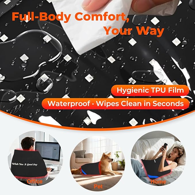 33"x17" Red Light Therapy Mat for Body – 480 LEDs Infrared Light Pad (660nm & 850nm Dual Wavelengths) for Pain Relief on Back, Waist, Knees & Joints –Red Light Therapy Panel, Ideal Gift for Women& Men LIGHTIUM