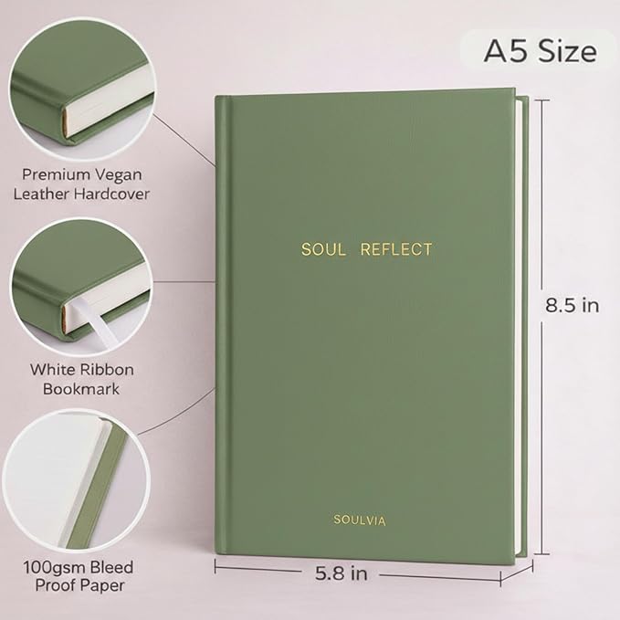 Guided Journal for Self-Discovery - 180 Undated Prompts for Gratitude, Healing, Personal Growth & Mindfulness - Wellness Journal for Emotional Clarity, Self Care & Mental Health Gift for Women & Men SOULVIA