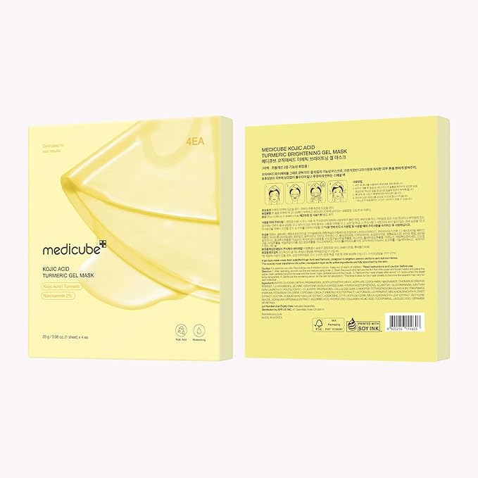 medicube Jelly Gel Mask with Brightening Kojic Acid Turmeric | Overnight Face Mask for Glass Glow Skin | Elasticity, Hydrating, Firming and Radiance Boosting | Korean Skincare, 28g x 4ea - Bloomnest