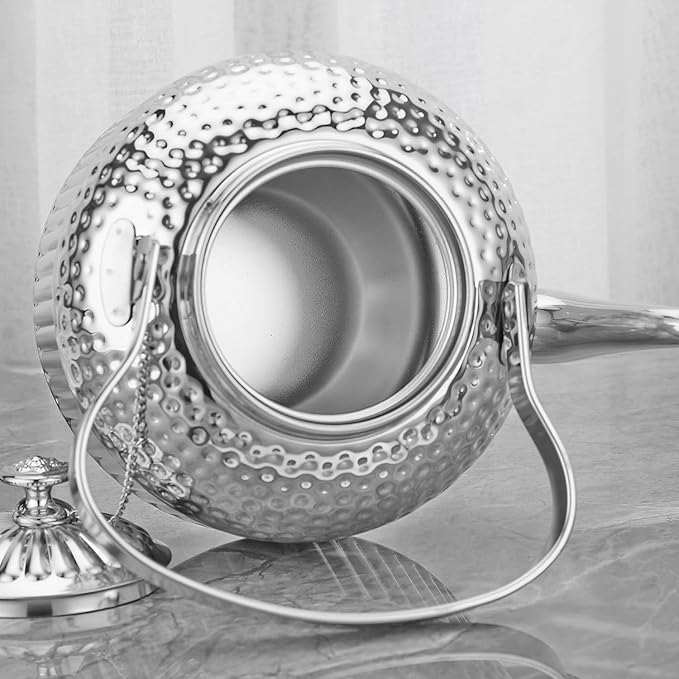 SANQIAHOME Antique 1.5L (50Oz) Stainless Steel Teapot with Infuser Silver - Bloomnest