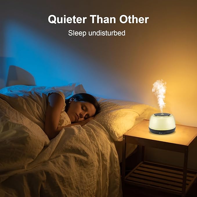 300ML Essential Oil Diffuser - 8-Hour Aromatherapy with Remote Control, 7-Color LED Lights, 4 Timer Settings for Home - Bloomnest