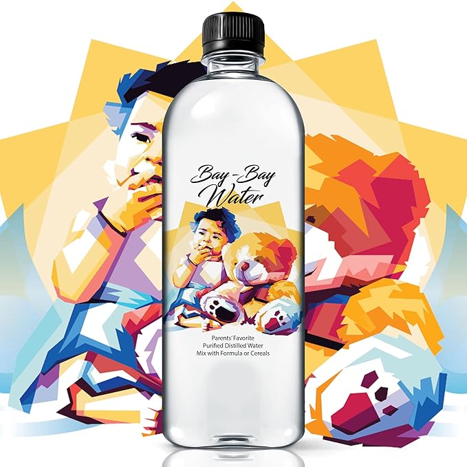 Bay Bay Water - Purified Distilled Water for Babies - 16.9 oz. - Use for Everyday Drinking, Infant Formula, Milk, and Baby Cereal - BPA Free - No Fluoride, Phosphate - Prevent Mineral Overload - (12)