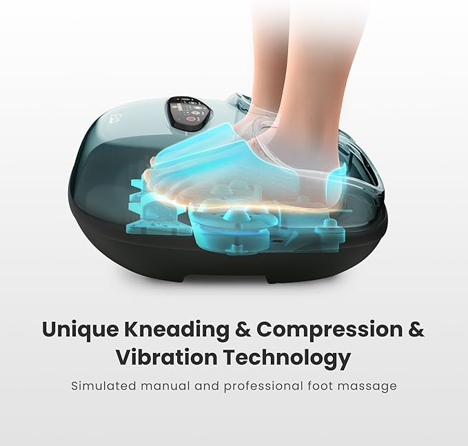 Snailax Shiatsu Foot Massager with Heat, Deep Kneading, Compression, Vibration,Electric Feet Massager Machine for Plantar Fasciitis,Neuropathy,Foot Warmer,Remote Control,Size 13,Gifts