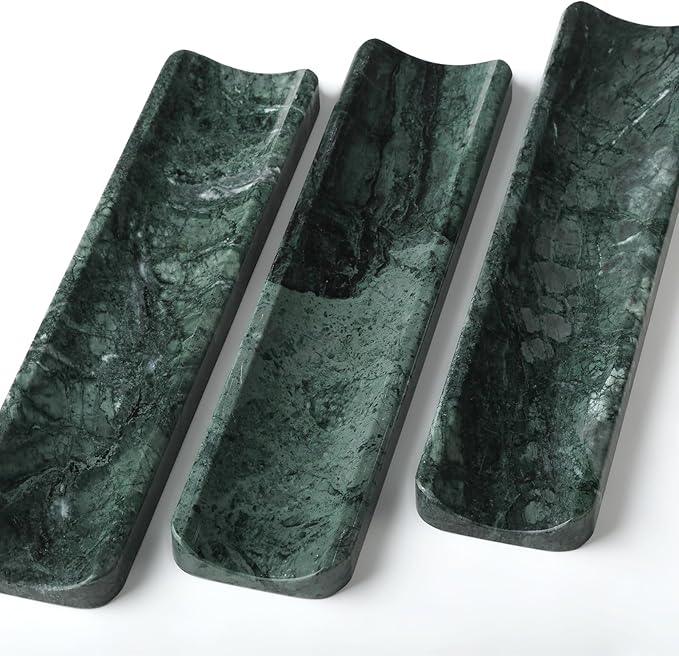 Koville Luxury Natural Indian Marble Incense Holder, Incense Holders for Sticks, Incense Burner Holder, Ideal for Meditation and Relaxing, Easy to Clean(Indian Green) - Bloomnest