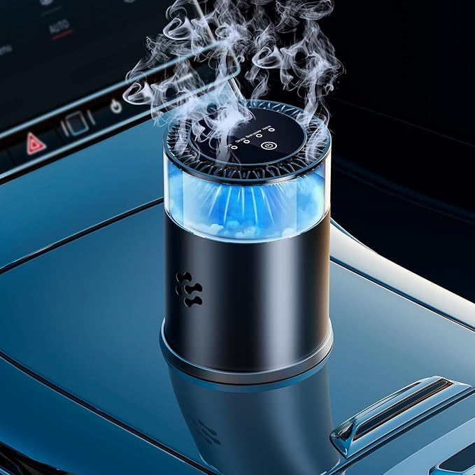 Smart Car Air Freshener, Automatic Car Air Freshener Diffuser with Ambient Light, Car Diffuser with 2 Essential Oil Box, Aromatizante Para Carro, Car Fresheners Long Lasting (2 Essential Oil Box) - Bloomnest