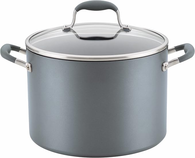 Anolon Advanced Home Hard-Anodized Nonstick Open Stock Cookware (10 Qt Stock Pot, Moonstone) - Bloomnest