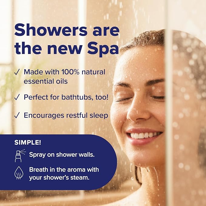 MOXE Shower Mist, Spa Steam Spray, Certified Natural Essential Oils, Aromatherapy, Calming Relief (Lavander and Eucalyptus, 4 Fl Oz (Pack of 2)) - Bloomnest