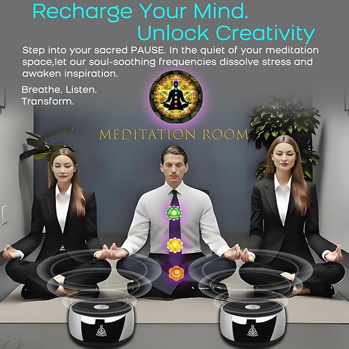 Sound Frequency Instruments, Meditation Tone TWS Machine- Solfeggio Bath Device for Yoga, Mindfulness, Singing Therapy System of Chakra Relaxation and Stress 5 Tones, 3 Timer Modes PUVIDJUTMEDITATIONMACHINE