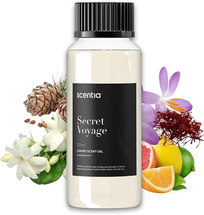 Scentia Hotel Diffuser Oil Inspired by The Baccarat Hotel - 120 mL 4.06 fl oz -HVAC,Cold Air & Ultrasonic Diffuser Oil,Fragrance Oil Blend- Secret Voyage, Mothers Day Gift Scentia